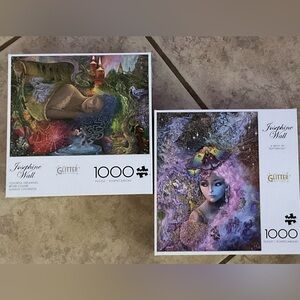 NIB 2 JOSEPHINE WALL 1000 PIECE PUZZLES GLITTER EDITION GREAT GIFT